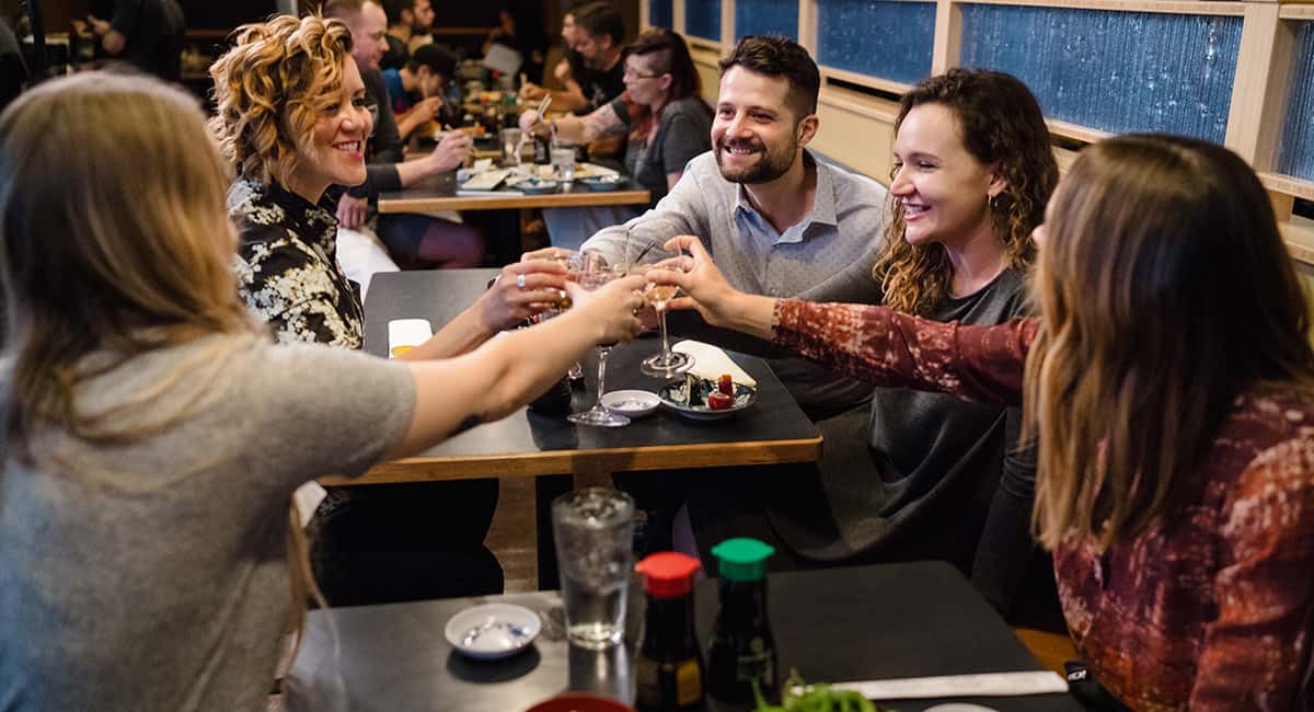 community people cheersing