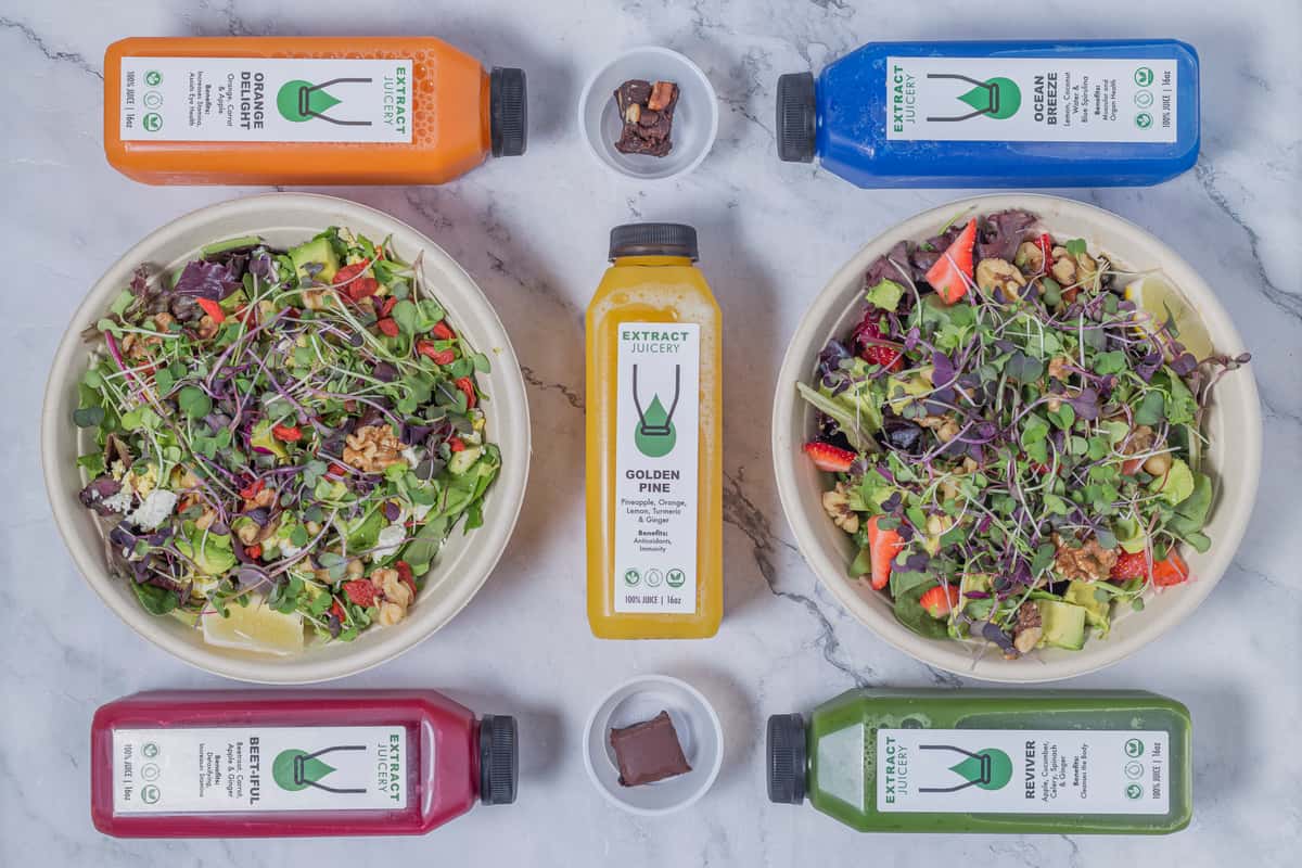 Juices and salads