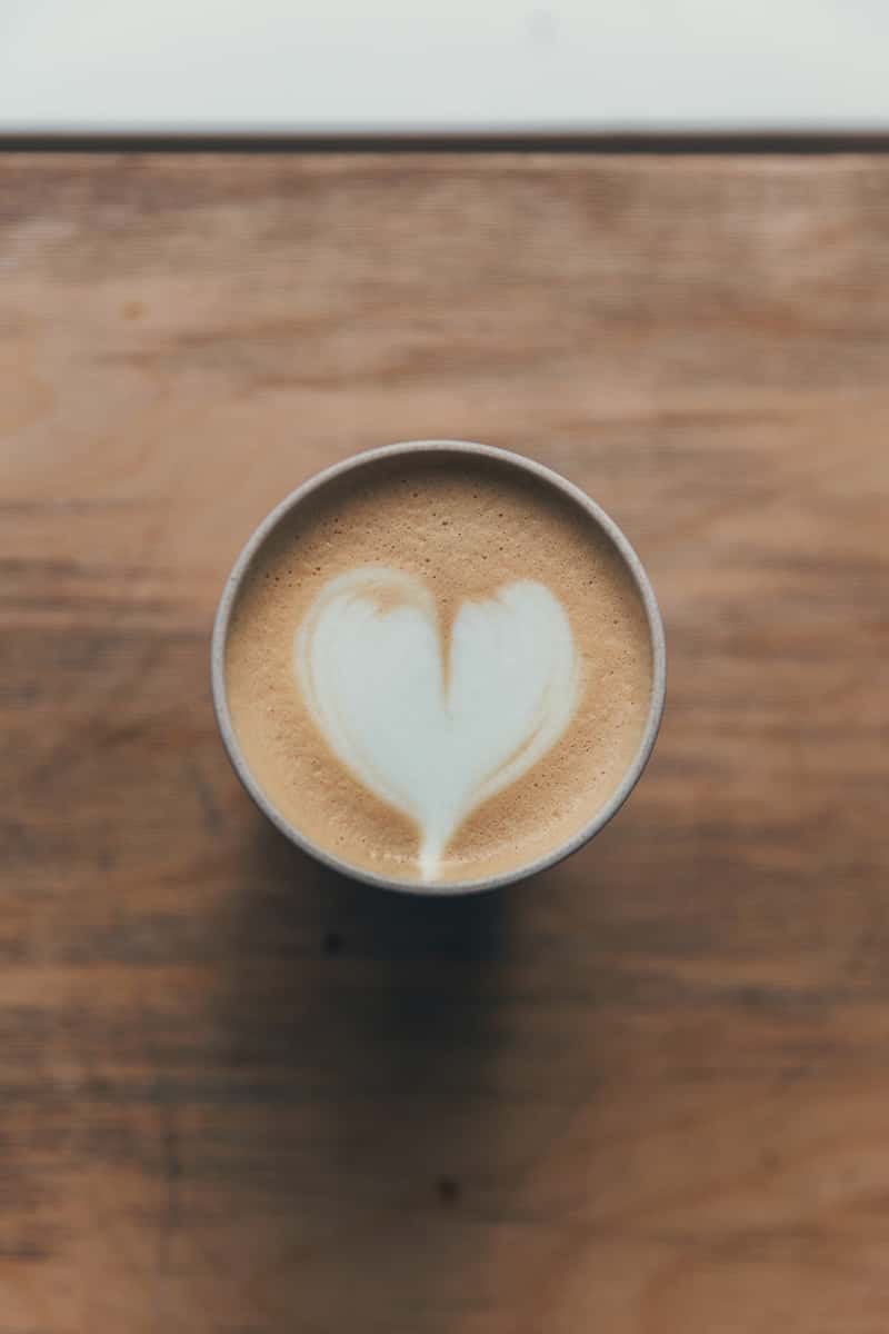 Coffee with foam heart