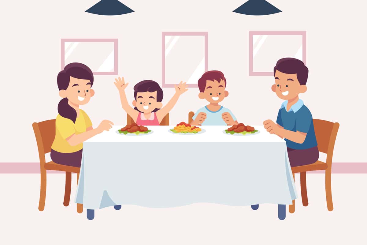 family on the table