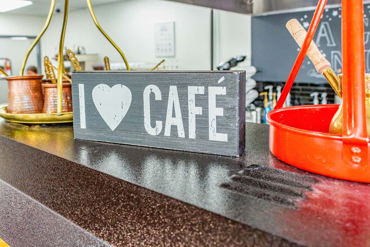 Cafeneo decor sign