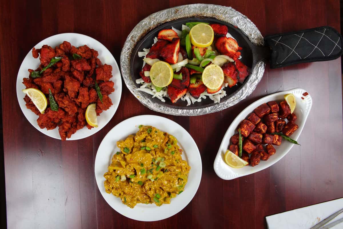 group of dishes