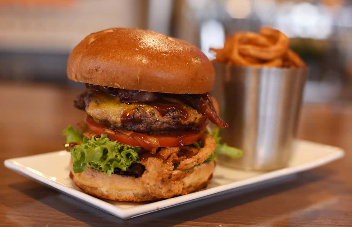 Made a Double Smash Burger w/ Bacon, BBQ Sauce, & Spring Mix