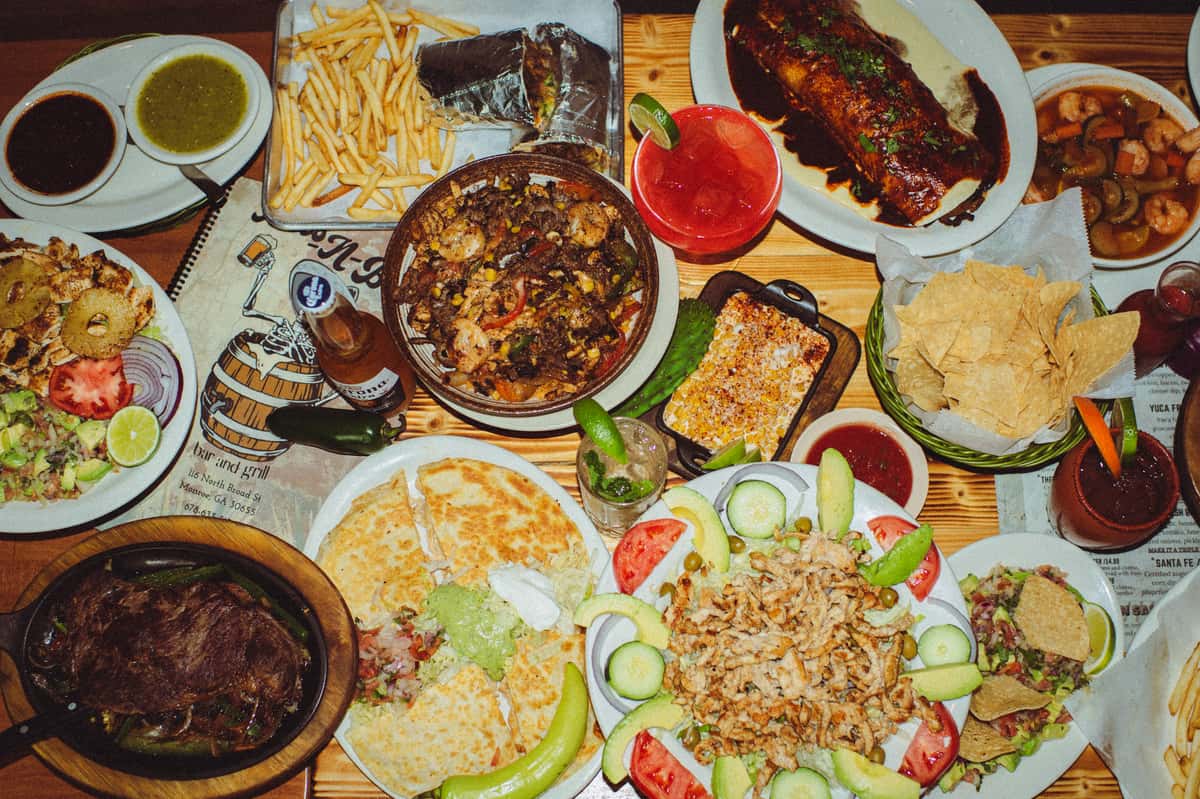 Several dishes on a table