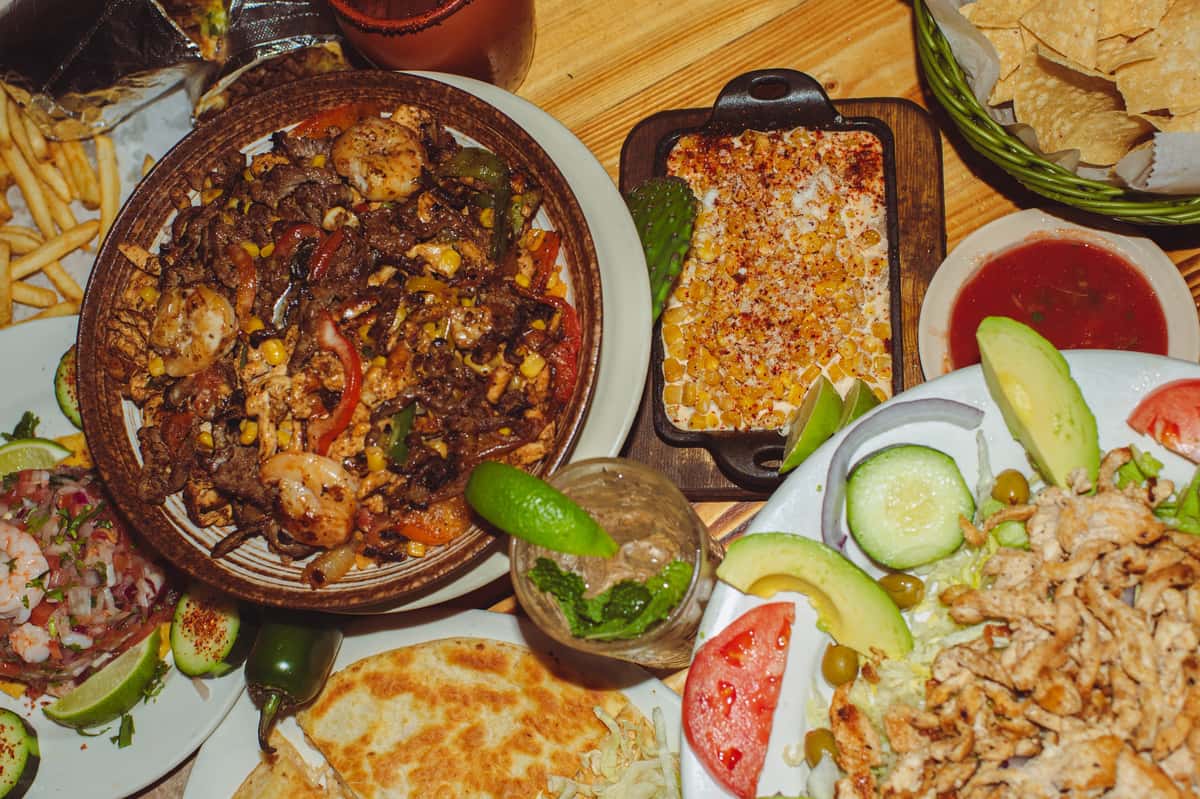 Top view shot from different dishes