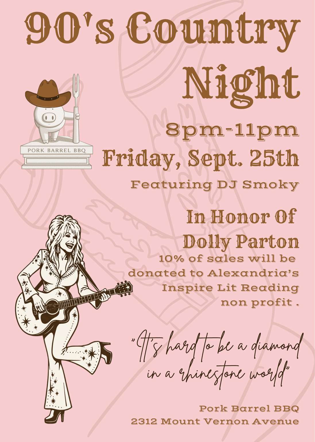 90’s Country Night at Pork Barrel BBQ in Alexandria