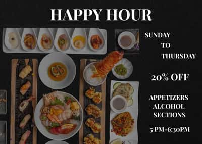 O Fine Japanese Cuisine happy hour in South Laguna, Laguna Beach