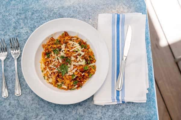 Lamb Tips and Orzo