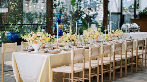 Event Tablescape on Taverna Agora's Rooftop Patio