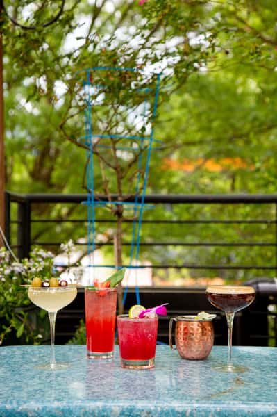 row of cocktails