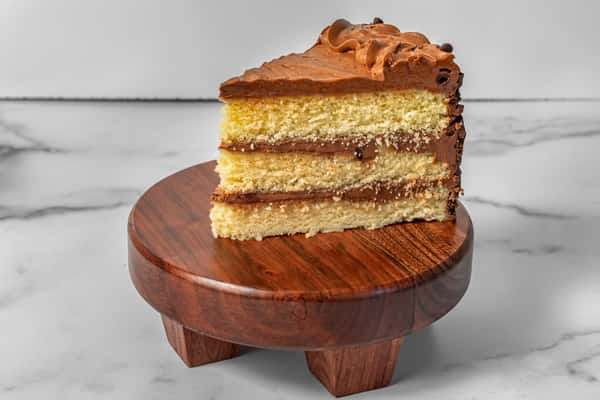 Golden Chocolate Cake Slice