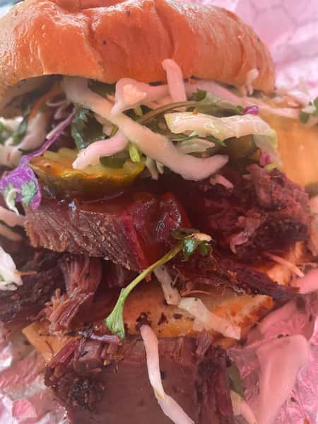 Sliced Beef Brisket sandwich