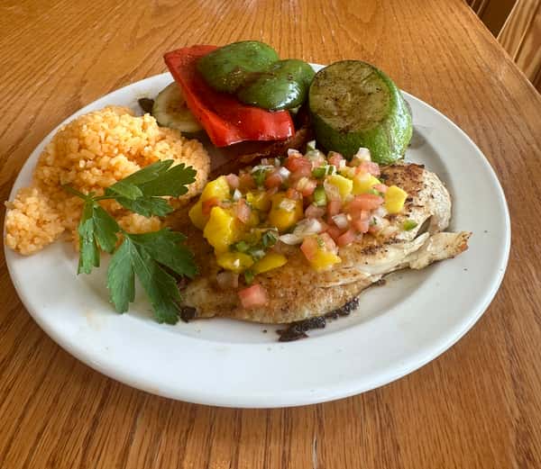 Grilled Tilapia with veggies & Rice