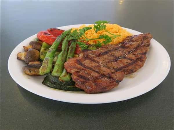 *8 oz. Angus Steak with Rice and Grilled Veggies
