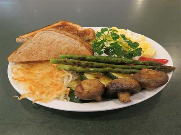 Scrambled Eggs & Feta with Grilled Veggies