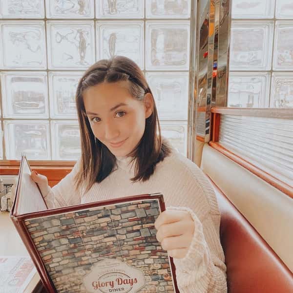 woman with menu