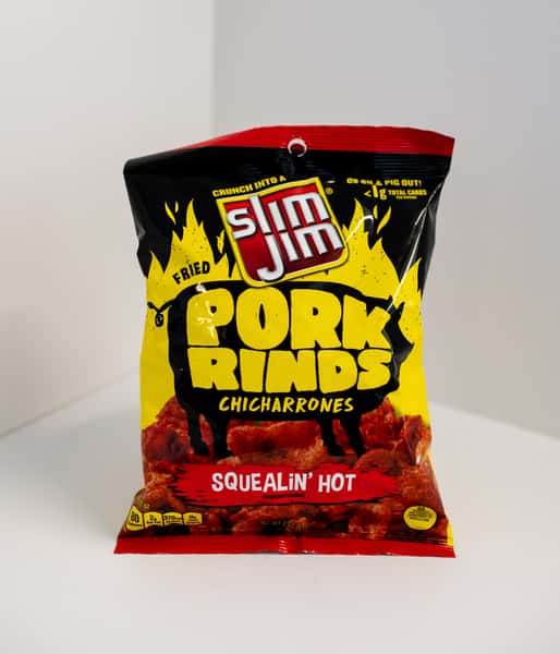 Slim Jim Pork Rinds Squealin Hot 2oz