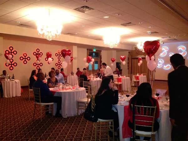 people seated at round tables