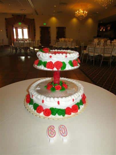 birthday cake with the number 60 on a table