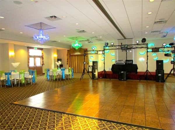 view of dance floor in banquet room