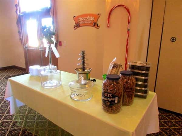 buffet table with empty candy jars