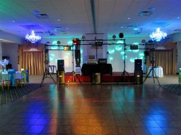big dance floor with bright lights