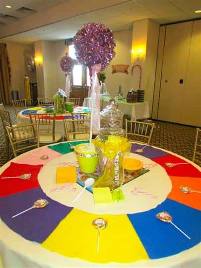 table decorated for sweet 16 birthday party