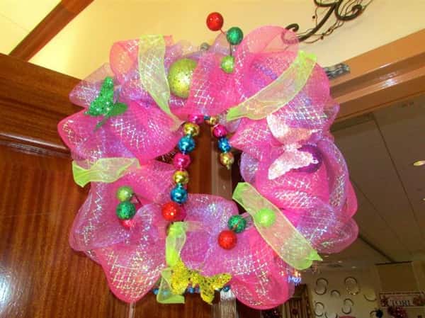 wreath decorated with candy