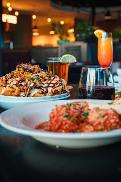 Pasta dinner and family favorites served in the welcoming dining room at Oak & Pie