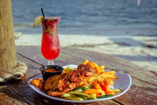 cocktails & meal by the beach