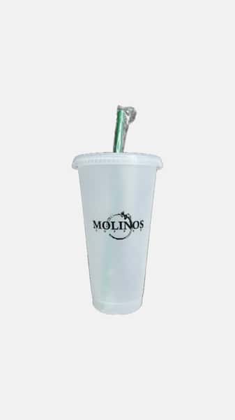24oz reusable cup w/green straw