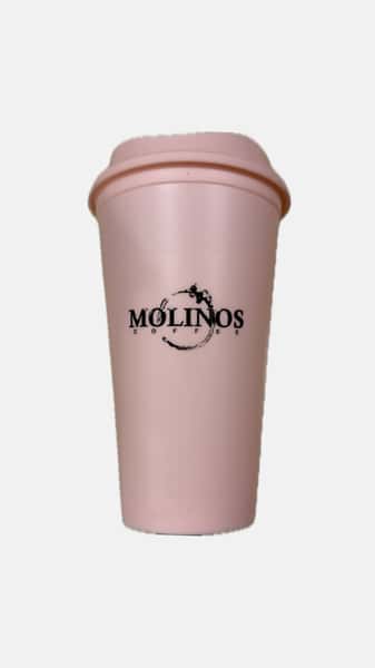 Pink 16oz cup with lid