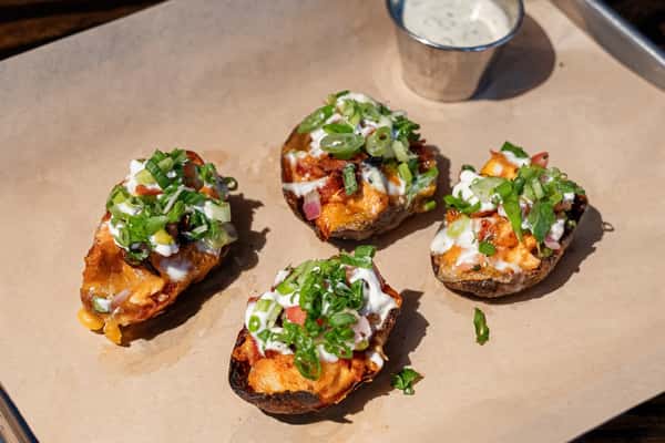 Buffalo Chicken Potato Skins