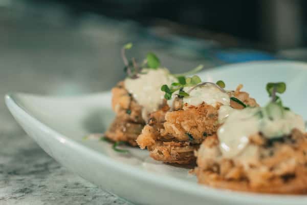Crab Cake on Fried Green Tomatoes