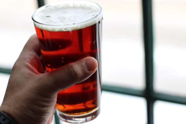A craft irish red ale brewed at rochester mills beer company in rochester, michigan
