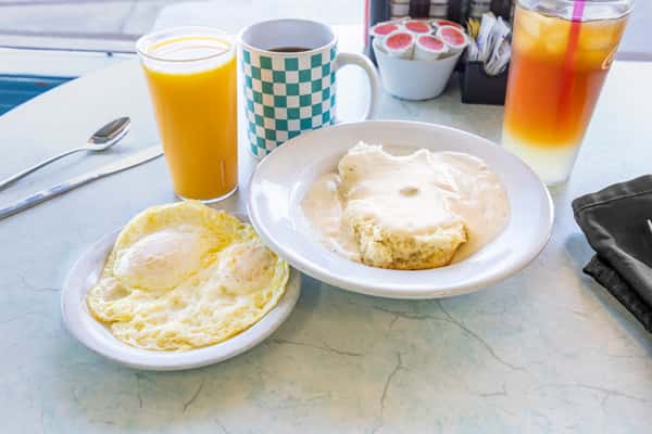 Biscuits & Gravy + Two Eggs