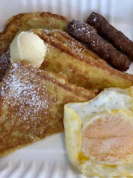 french toast eggs sausage