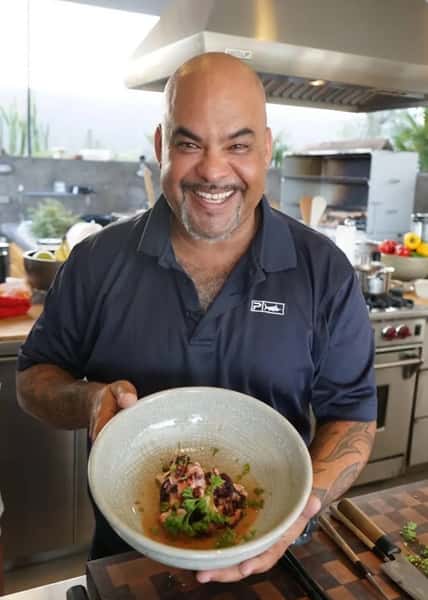 Chef Carlos Cham is a passionate chef, fisherman, and world traveler who brings a lifetime of adventure to every plate. His culinary journey has taken him across the globe, where he's savored and studied cuisines from Japan, China, Thailand, Mexico, and beyond. Blending these influences with the flavors of his heritage, Carlitos creates dishes that are as soulful as they are innovative. Deeply committed to sustainability, Carlitos often sources ingredients directly from local farmers, ensuring every dish is as fresh as it is flavorful. Beyond the kitchen, he is dedicated to his animals, his community, and giving back through food. At The Cabo Seafood Company, his love for the sea, the land, and the people who nurture them is evident in every bite.