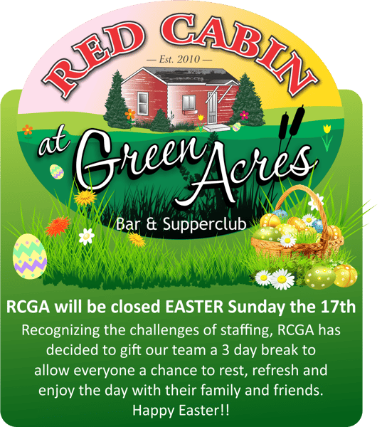 Closed for Easter Red Cabin at Green Acres