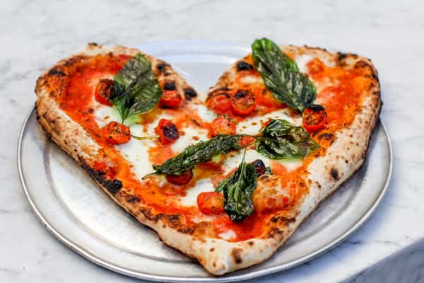 Heart Shaped Margherita Pizza