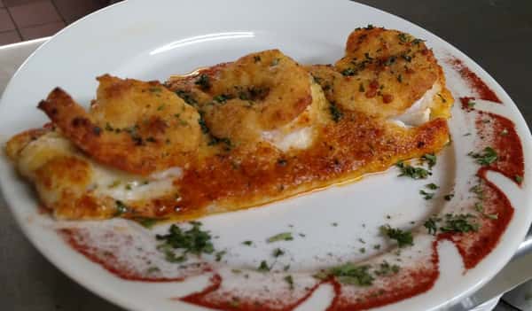 Broiled Fresh Fillet of Cod & Scampi