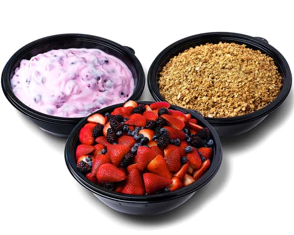 Yogurt, Granola & Berry Parfait Setup