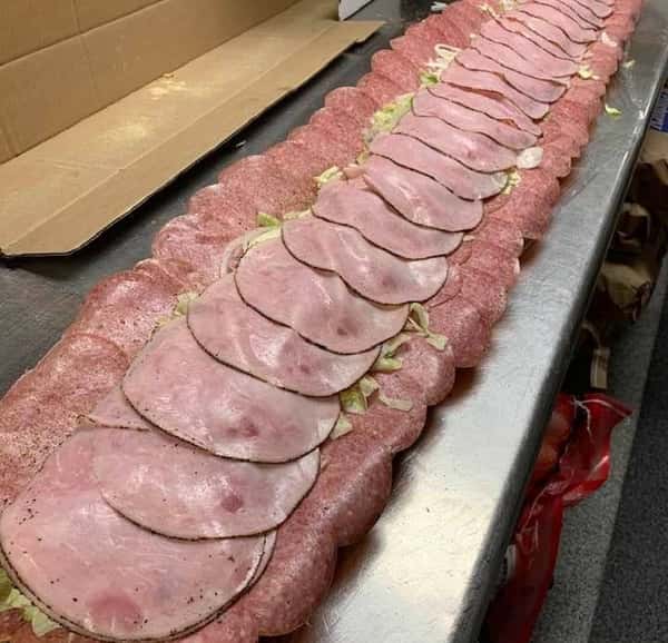 Long open faced sandwich