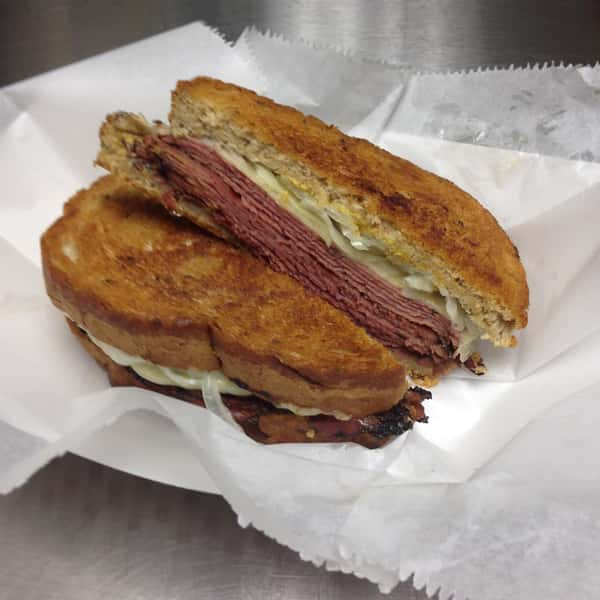 Corned beef and swiss cheese sandwich