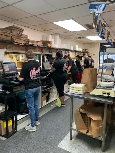 Employees taking orders over the phone