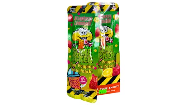 Slime Licker Popping Boba Pearls Sour Strawberry Lemonade