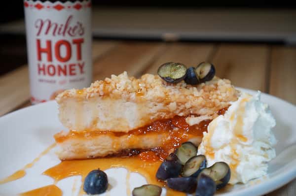 Hot Honey Peach Cheesecake