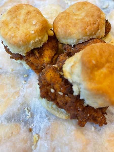 Southern fried chicken biscuit