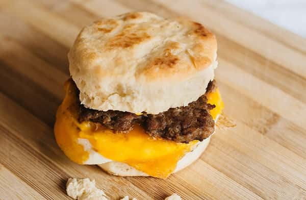 Breakfast Biscuit with Sausage, Egg & Cheese