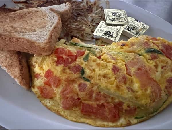 Omlette and toast